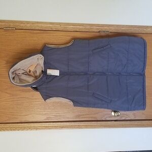 Long coat vest NWT Large gray